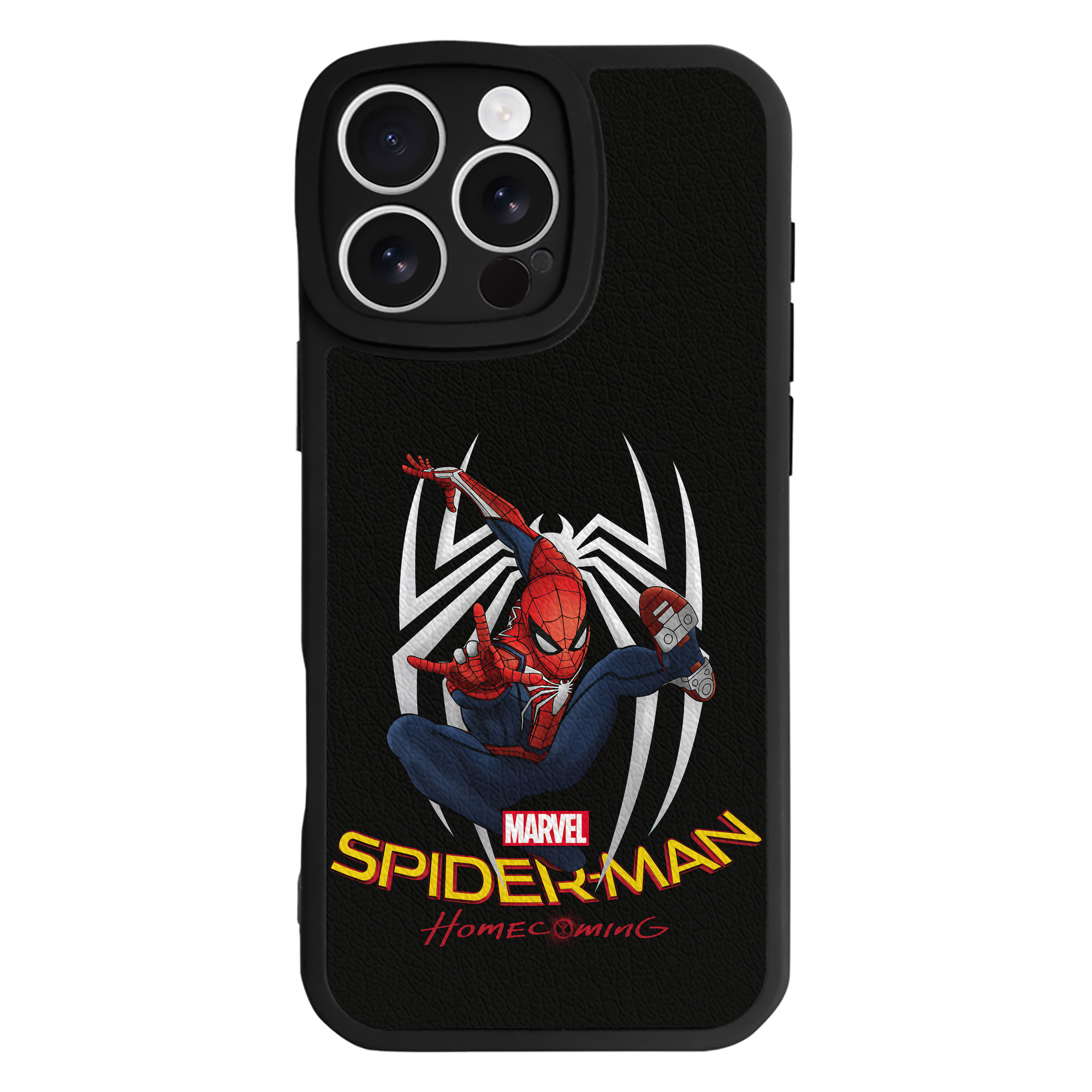 Spider Man スパイダーマン 【iPhone 16シリーズ対応】シリコンスマホケース（レザー調） 材質：シリコン